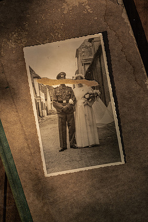 Soldier just married old photograph